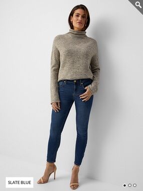 7 For All Mankind Super Skinny Organic Cotton Jeans in Mid Blue wash 30